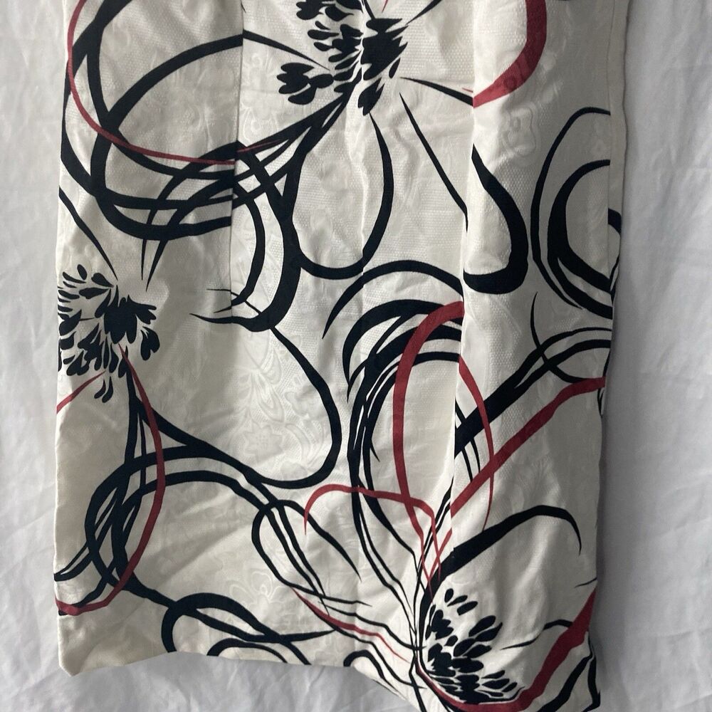 ANN TAYLOR white black red floral sleeveless shift dress 6P - Picture 3 of 9